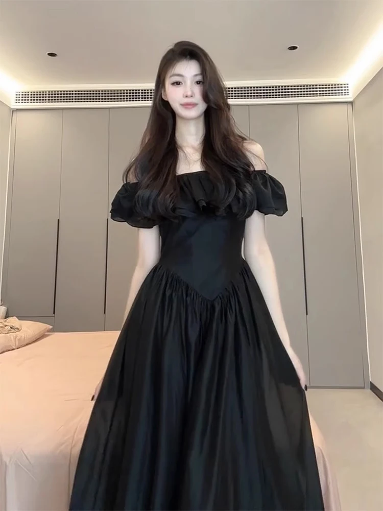 Black Asymmetrical Shoulder A-Line Long Dress Women's Summer Slimming Gauze Dress Commute Style Single Piece Long Sleeve
Black Asymmetrical Shoulder A-Line Long Dress Women's Summer Slimming Gauze Dress Commute Style Single Piece Long Sleeve