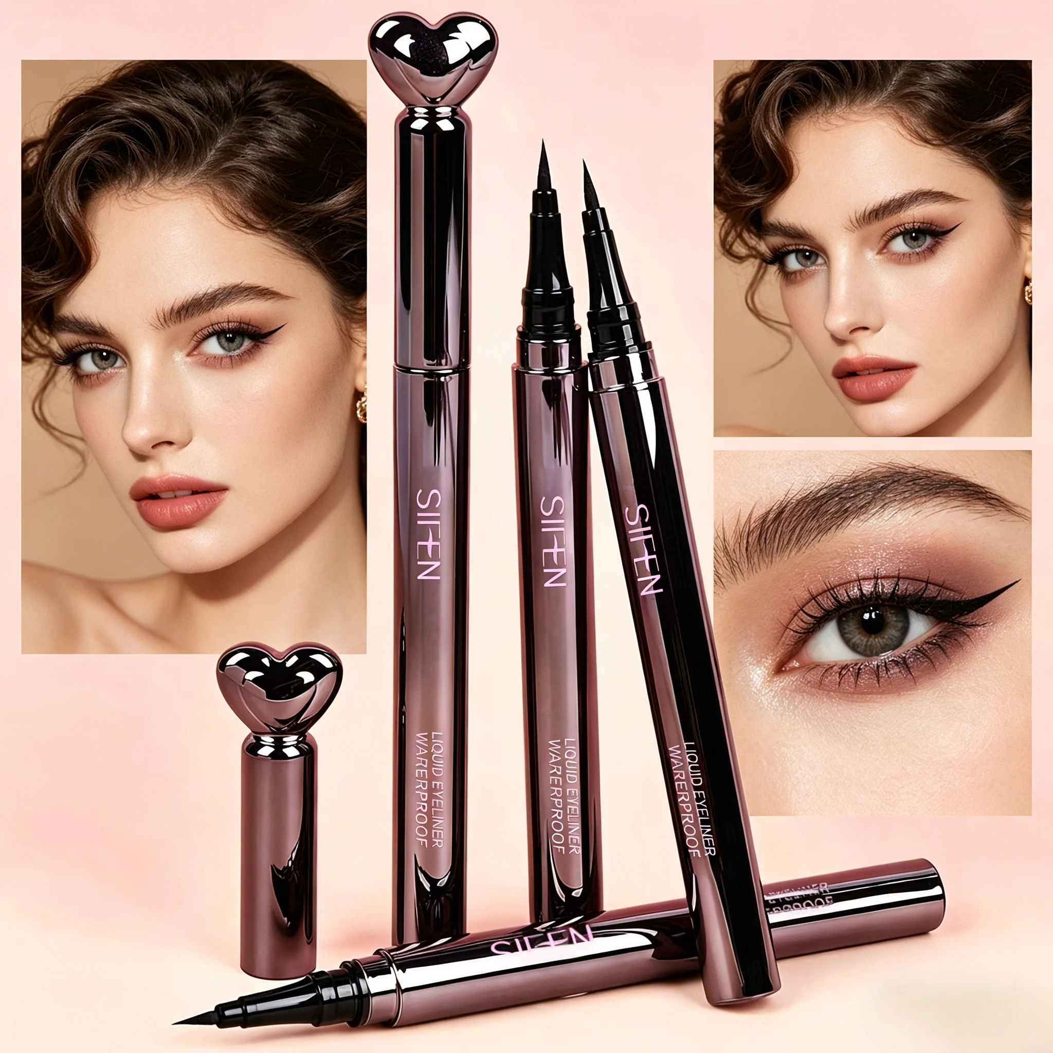 Black Liquid Eyeliner Pen Waterproof Long Lasting Smudge Proof Heart Shape Eyeliner Pencil for Makeup Artists
Black Liquid Eyeliner Pen Waterproof Long Lasting Smudge Proof Heart Shape Eyeliner Pencil for Makeup Artists