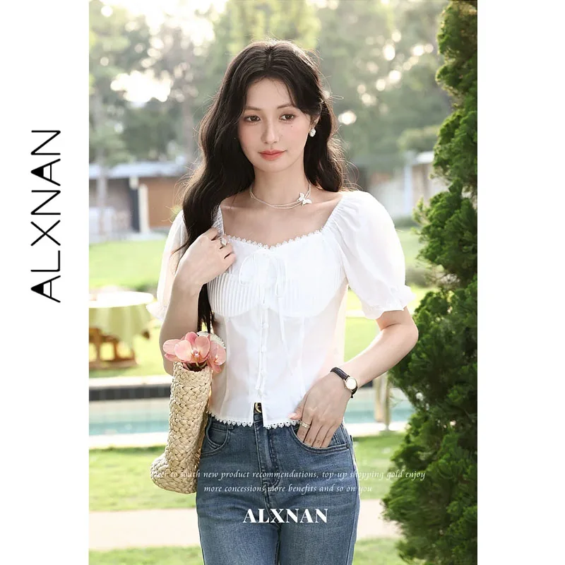 ALXNAN Women's White Shirt 2026 Summer Puff Sleeve Lace Trim Short Sleeve Blouses Fashion Elegant Sweet Female Tops L659250
ALXNAN Women's White Shirt 2026 Summer Puff Sleeve Lace Trim Short Sleeve Blouses Fashion Elegant Sweet Female Tops L659250