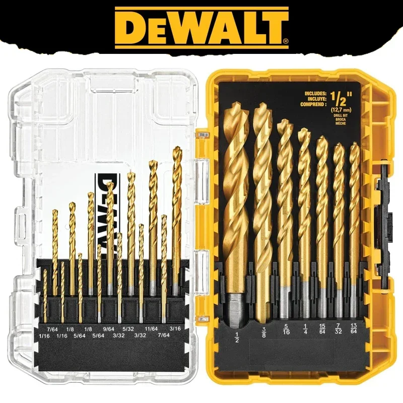 DEWALT Original DW1361 Titanium Twist Drill Bit Set Woodworking Metal HSS High Speed Steel Drill Bits 21-Pcs Tool Attachments
DEWALT Original DW1361 Titanium Twist Drill Bit Set Woodworking Metal HSS High Speed Steel Drill Bits 21-Pcs Tool Attachments