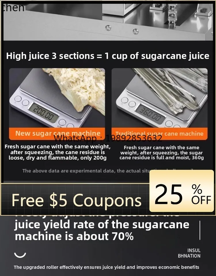 Sugarcane Juicer Stall Automatic Electric Small Stainless Steel Upgraded Flip Sugarcane Press
Sugarcane Juicer Stall Automatic Electric Small Stainless Steel Upgraded Flip Sugarcane Press