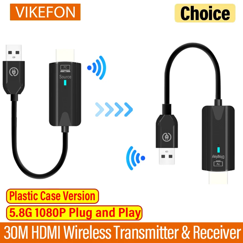 1080P 30M Wireless HDMI-Compatible Video Audio Transmitter Receiver Extender Display Adapter Dongle For TV Box Monitor Projector
1080P 30M Wireless HDMI-Compatible Video Audio Transmitter Receiver Extender Display Adapter Dongle For TV Box Monitor Projector