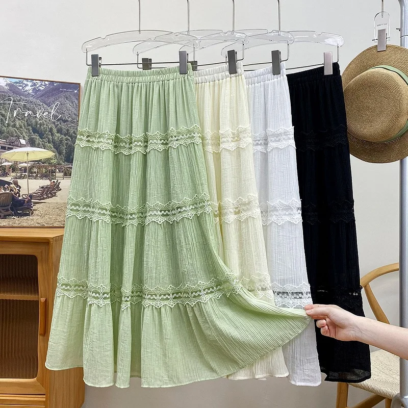 Elegant Chic Midi Lace Patchwork Skirt Woman 2023 New Summer A-line Solid Skirts Minimalist Pleated Skirts Casual Office French
Elegant Chic Midi Lace Patchwork Skirt Woman 2023 New Summer A-line Solid Skirts Minimalist Pleated Skirts Casual Office French