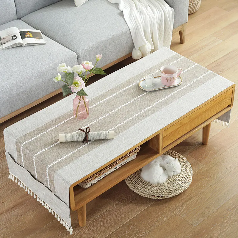 Fashion Home Janpanese style cotton and linen Rectangle gray stripe tablecloth Table flag Tea table cover
Fashion Home Janpanese style cotton and linen Rectangle gray stripe tablecloth Table flag Tea table cover