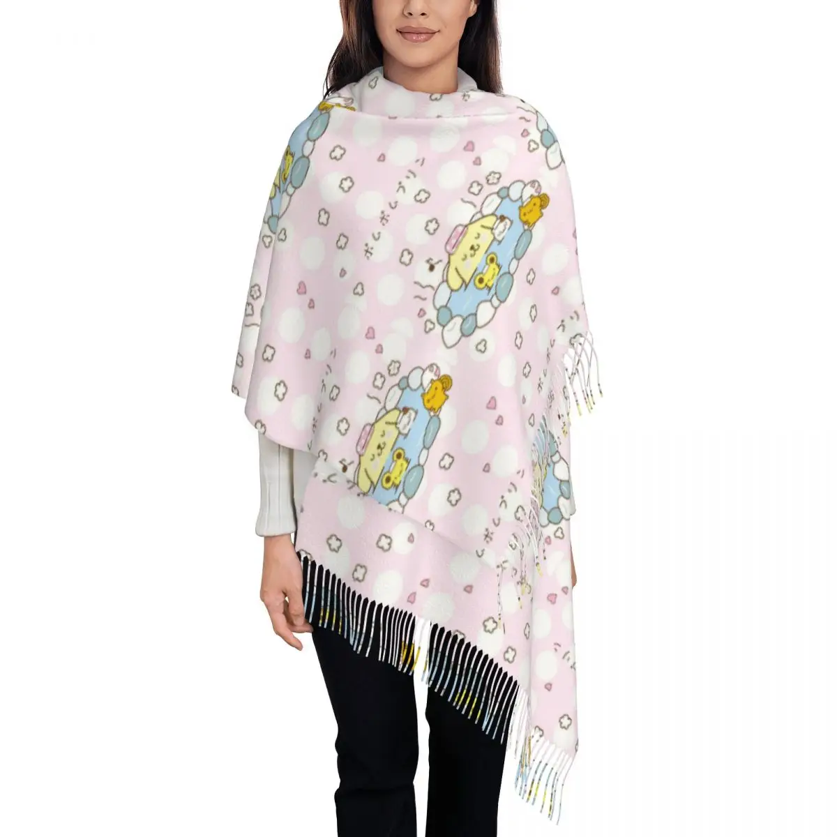 Custom Pom Pom Purin Cute Lovely Cartoon Tassel Scarf Women Soft Shawls Wraps Ladies Winter Scarves
Custom Pom Pom Purin Cute Lovely Cartoon Tassel Scarf Women Soft Shawls Wraps Ladies Winter Scarves
