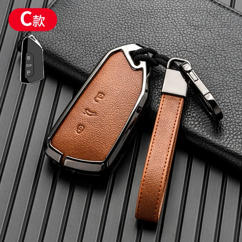 Zinc Alloy+Leather Car Key Cover Case for VW Golf 8 Mk8 2020 for Skoda Octavia 4 8 A8 MK4 VAG Group 2021 Seat Car Accessories
Zinc Alloy+Leather Car Key Cover Case for VW Golf 8 Mk8 2020 for Skoda Octavia 4 8 A8 MK4 VAG Group 2021 Seat Car Accessories