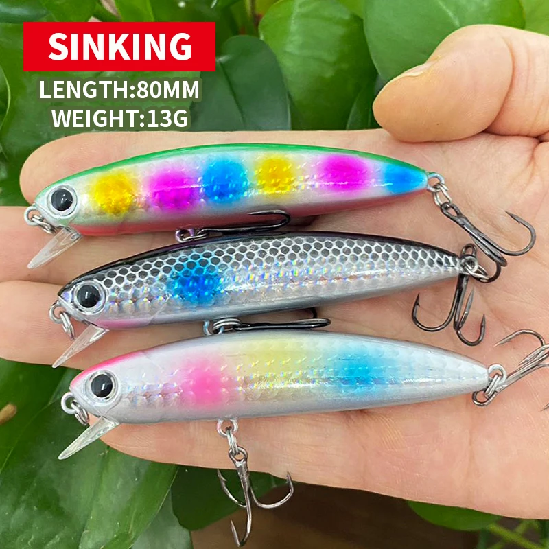 80mm 13g Sinking Minnow Lures Fishing Isca Lake Lure Pike Trout Freshwater Lure Artificial Bait Pesca Fishing Minnow Lure 9080
80mm 13g Sinking Minnow Lures Fishing Isca Lake Lure Pike Trout Freshwater Lure Artificial Bait Pesca Fishing Minnow Lure 9080