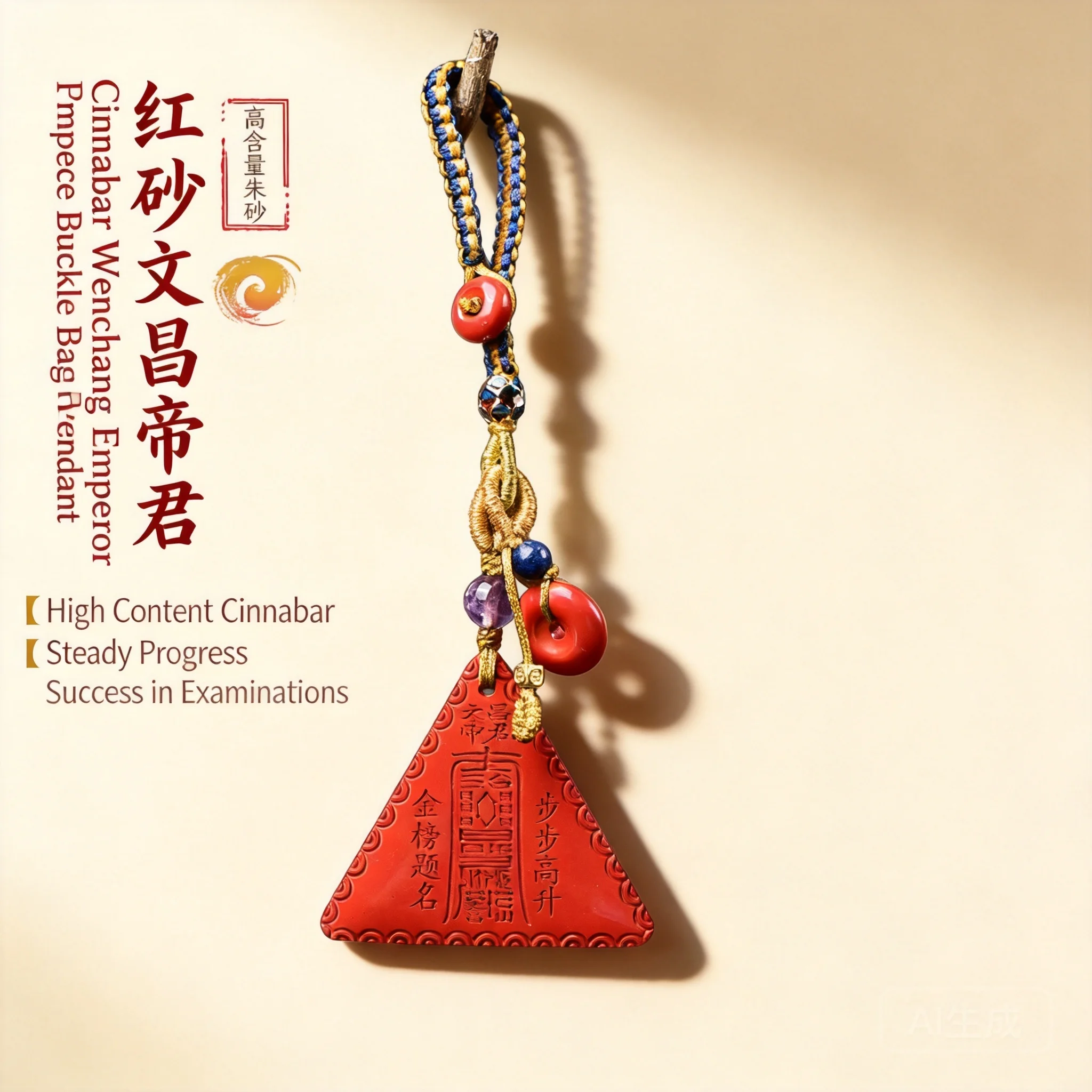 Chinese Style Lucky Red Cinnabar Wenchang Emperor Pendant Amulet Blessing Study Career Success Good Luck Keychain Bag Hanger Han
Chinese Style Lucky Red Cinnabar Wenchang Emperor Pendant Amulet Blessing Study Career Success Good Luck Keychain Bag Hanger Han