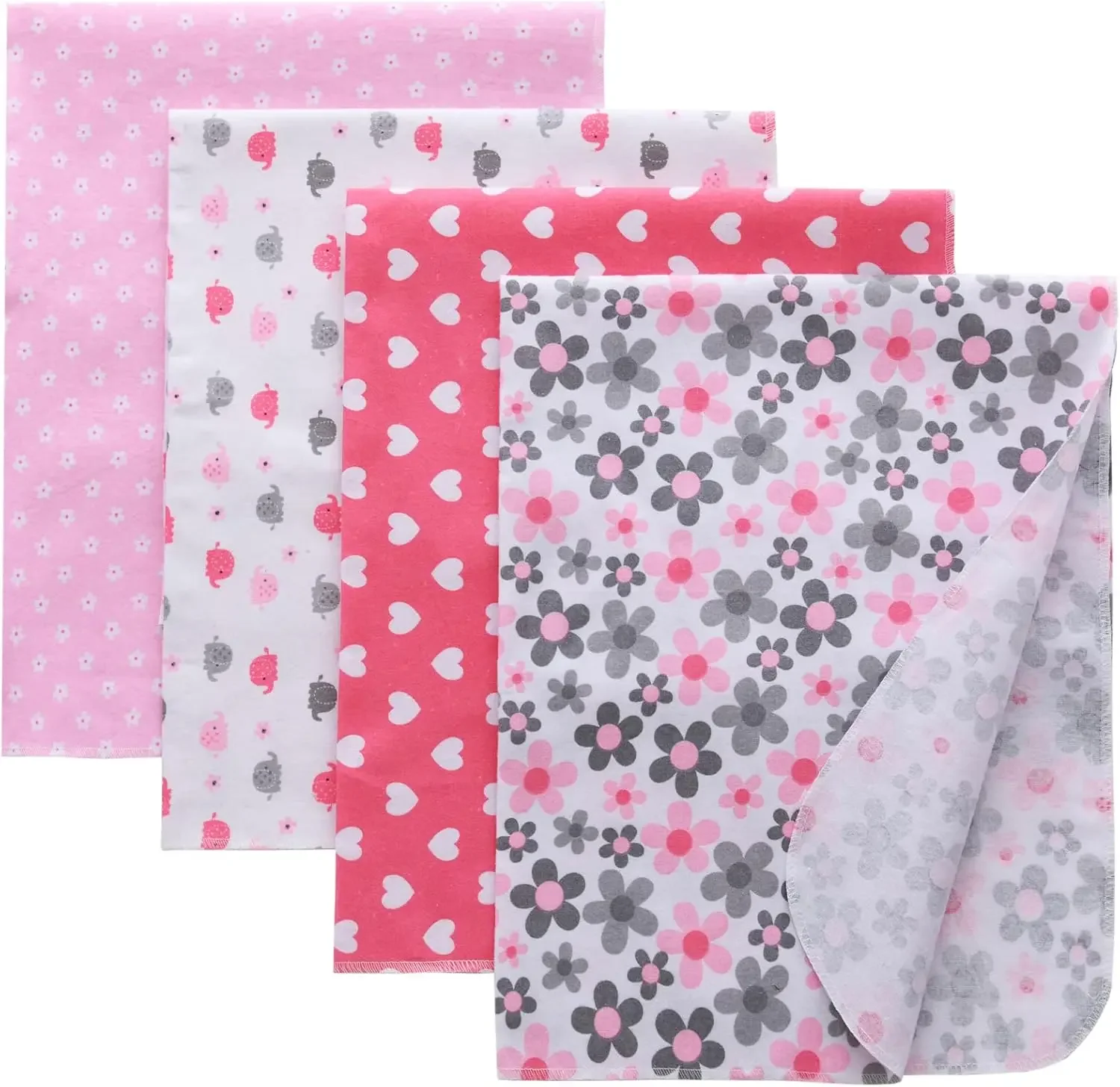 4-Pack 100% Cotton Flannel Baby Swaddle Blankets, 30x30 Inch, Soft for Newborns Boys & Girls
4-Pack 100% Cotton Flannel Baby Swaddle Blankets, 30x30 Inch, Soft for Newborns Boys & Girls