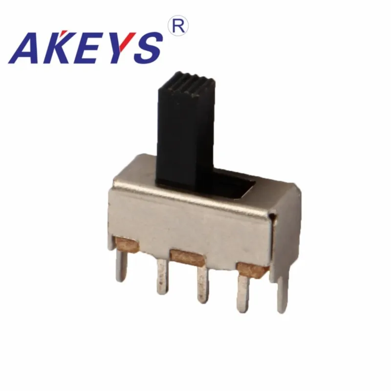 10PCS SS-12F45 1P2T Single pole double throw slide switch verticle type 3 pin with 2 fixed pin for toys
10PCS SS-12F45 1P2T Single pole double throw slide switch verticle type 3 pin with 2 fixed pin for toys