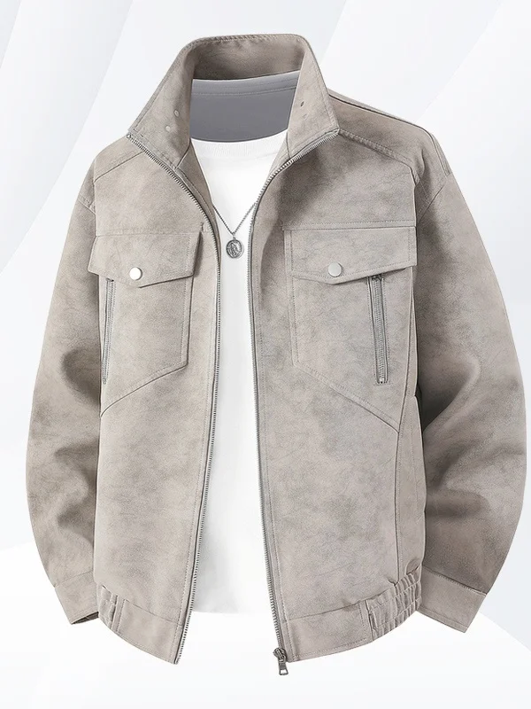 Мужская кожаная куртка в американском стиле, с воротником-стойкой, для осени, повседневная, в стиле «ленивый шик», верхняя одежда для дома и отдыха
Мужская кожаная куртка в американском стиле, с воротником-стойкой, для осени, повседневная, в стиле «ленивый шик», верхняя одежда для дома и отдыха