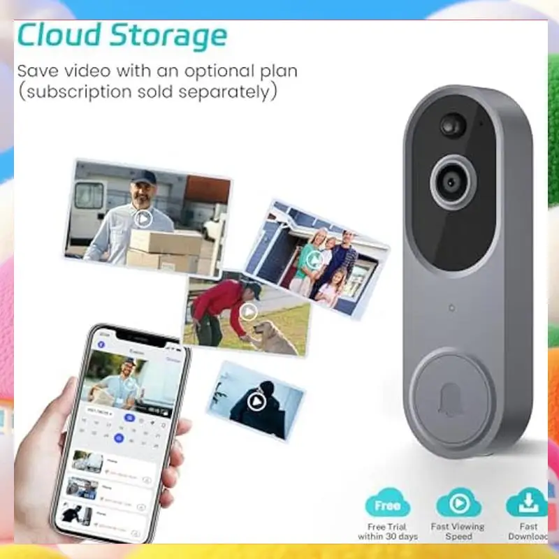 1080P Smart Wireless Video Doorbell Camera, Home Security With Intelligent Human Detection,Real-Time Alert, 2.4Ghz Wi-Fi-ABUA
1080P Smart Wireless Video Doorbell Camera, Home Security With Intelligent Human Detection,Real-Time Alert, 2.4Ghz Wi-Fi-ABUA