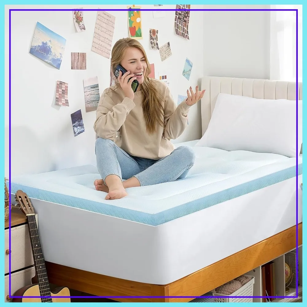 Twin XL Mattress Topper Memory Foam for Dorm, Bamboo Viscose Cover, Back Pain Relief, 39"x80" White
Twin XL Mattress Topper Memory Foam for Dorm, Bamboo Viscose Cover, Back Pain Relief, 39"x80" White