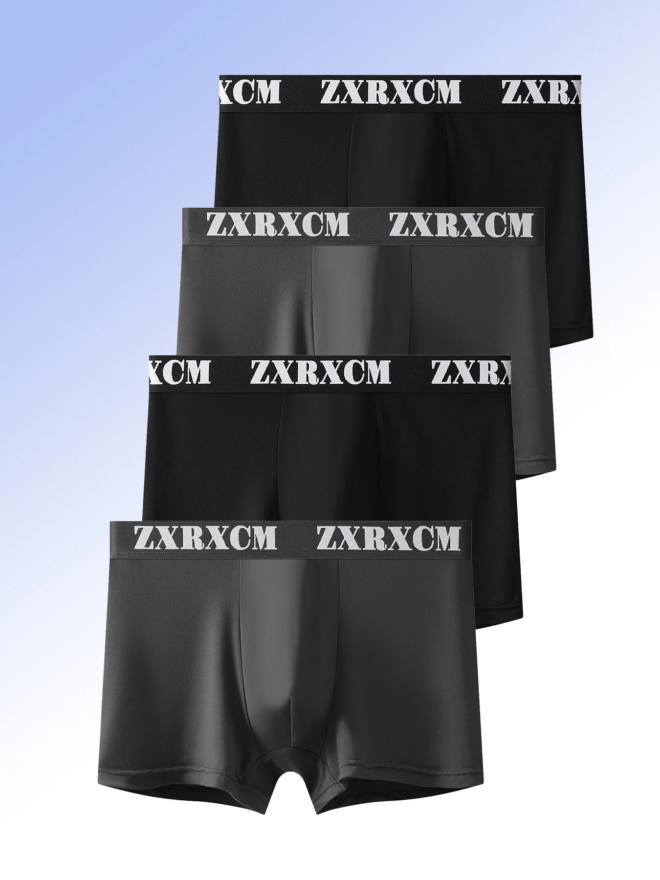 ZXRXCM 4-Piece Men's Polyester Boxer Briefs Set - Branded Waistband All-Black Comfort Underwear
ZXRXCM 4-Piece Men's Polyester Boxer Briefs Set - Branded Waistband All-Black Comfort Underwear