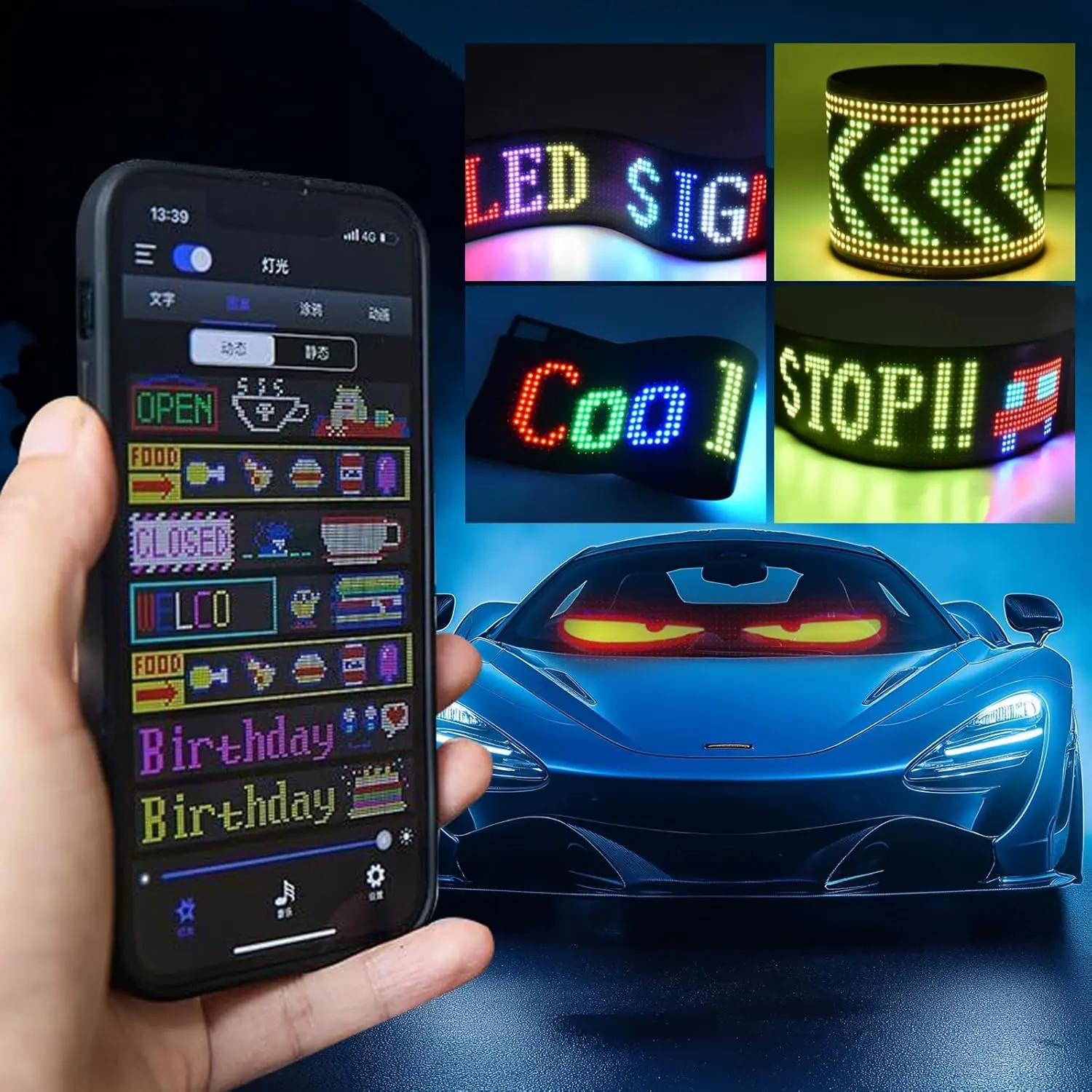 Светодиодная матричная панель USB 5V RGB для автомобиля с управлением через Bluetooth-приложение, гибкая, адресуемая, с возможностью отображения граффити, бегущей строки и анимации
Светодиодная матричная панель USB 5V RGB для автомобиля с управлением через Bluetooth-приложение, гибкая, адресуемая, с возможностью отображения граффити, бегущей строки и анимации