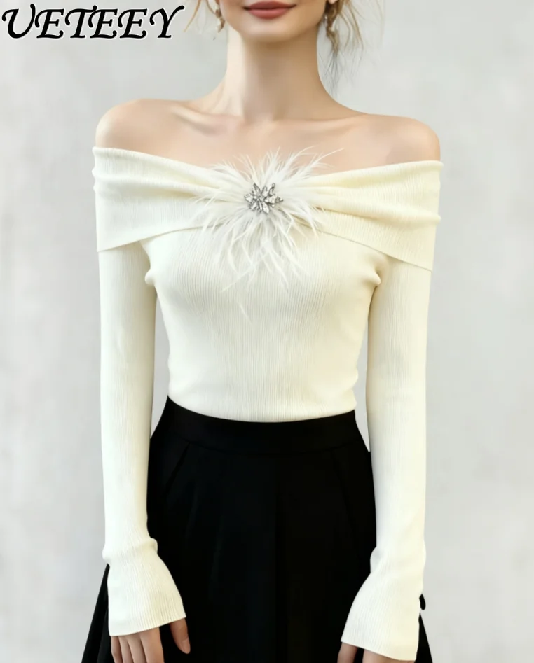 Light Luxury Off-Shoulder Knitted Base Shirt for Women High-End Autumn Winter New Versatile Off-Shoulder Long Sleeve Top
Light Luxury Off-Shoulder Knitted Base Shirt for Women High-End Autumn Winter New Versatile Off-Shoulder Long Sleeve Top