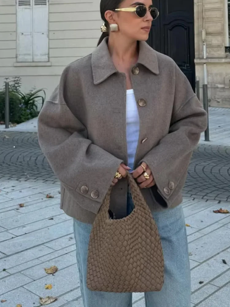 HH женская элегантная однобортная однобортная свободная куртка с лацканами и карманами, осенняя женская повседневная короткая куртка с длинными рукавами Mujer
HH женская элегантная однобортная однобортная свободная куртка с лацканами и карманами, осенняя женская повседневная короткая куртка с длинными рукавами Mujer