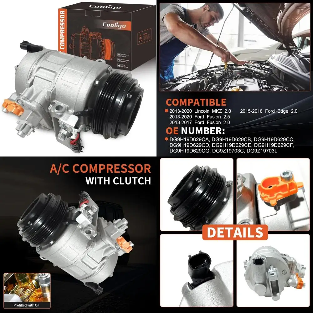 Компрессор кондиционера, совместимый с муфтой, совместимый с Ford Edge Fusion 2.0L 2.5L 2013-2020, для Lincoln MKZ 2.0L 2013-2020, AC C
Компрессор кондиционера, совместимый с муфтой, совместимый с Ford Edge Fusion 2.0L 2.5L 2013-2020, для Lincoln MKZ 2.0L 2013-2020, AC C