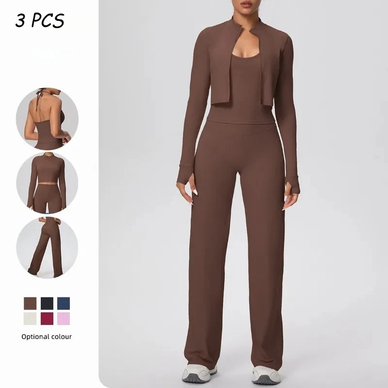 Женский бесшовный комплект для йоги, куртка, жилет, расклешенные брюки, спортивный костюм, комплект для тренировок в тренажерном зале, облегающий спортивный костюм с высокой талией
Женский бесшовный комплект для йоги, куртка, жилет, расклешенные брюки, спортивный костюм, комплект для тренировок в тренажерном зале, облегающий спортивный костюм с высокой талией