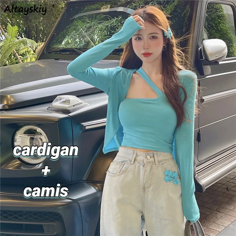 Женские комплекты из 2 предметов, укороченный кардиган с лямкой на шее, сексуальный, милый, тонкий, нежный, осенний, новый уличный, праздничный клуб, молодежная одежда Mujer
Женские комплекты из 2 предметов, укороченный кардиган с лямкой на шее, сексуальный, милый, тонкий, нежный, осенний, новый уличный, праздничный клуб, молодежная одежда Mujer