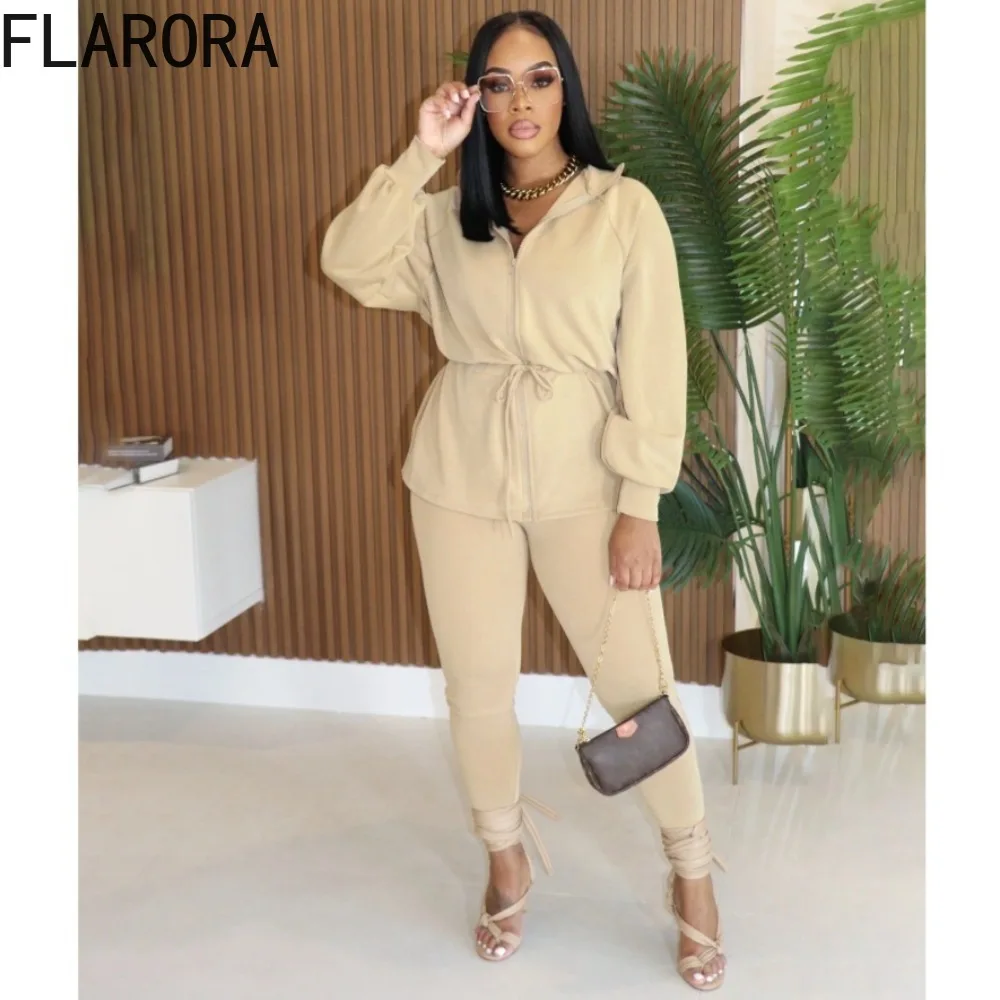 FLARORA Casual 2 Pcs Sets Woman Solid Color Full Sleeve Bandage Zip Slim Top And Skinny Pant Suit Fall Female Street Tracksuits
FLARORA Casual 2 Pcs Sets Woman Solid Color Full Sleeve Bandage Zip Slim Top And Skinny Pant Suit Fall Female Street Tracksuits