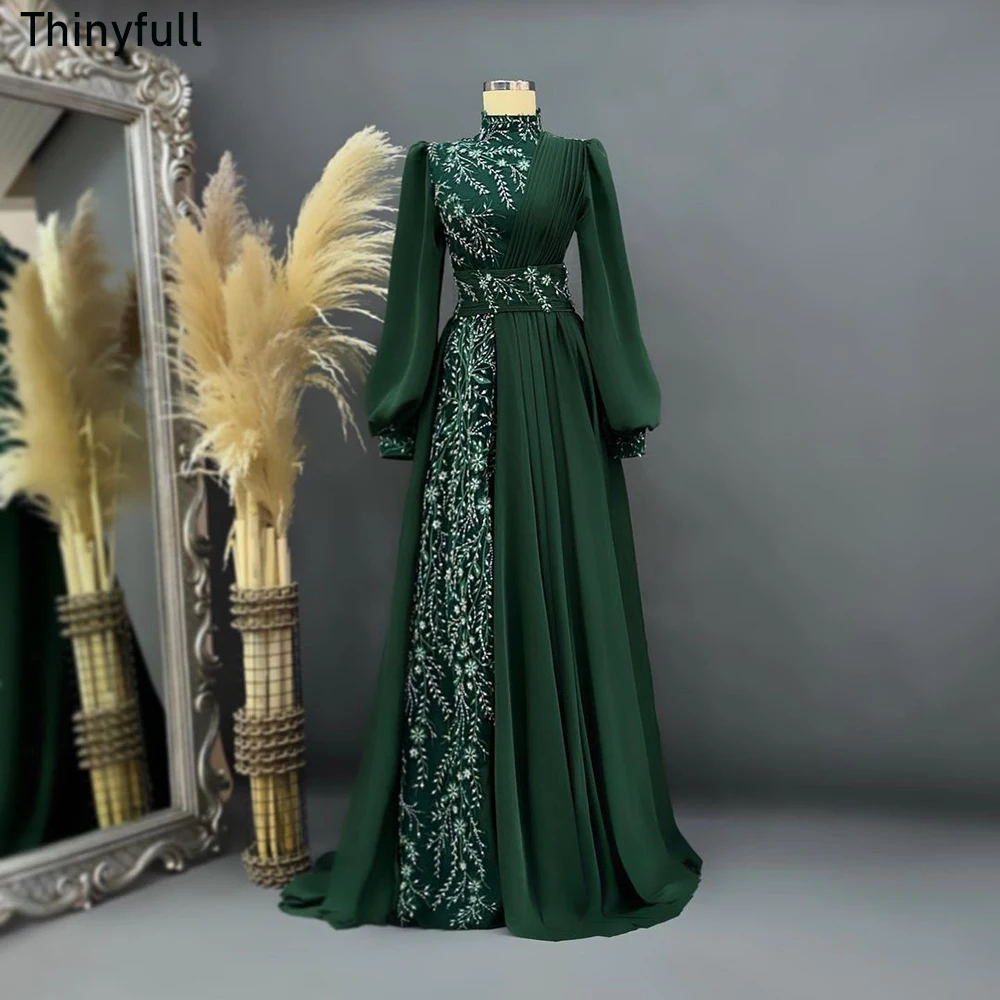 Thinyfull A-line Arabic Muslim Evening Dresses Long Sleeves High Neck Appliques Prom Dress Chiffon Customized Formal Event Gown
Thinyfull A-line Arabic Muslim Evening Dresses Long Sleeves High Neck Appliques Prom Dress Chiffon Customized Formal Event Gown
