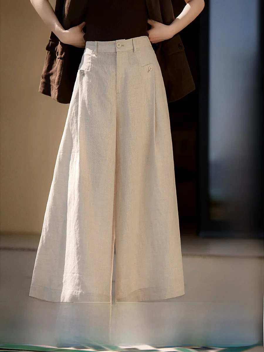 XiaoHanGe Cool Linen Wide Leg Pants Loose Casual Women's Spring New Style High Waist Zipper Closure Breathable Comfortable
XiaoHanGe Cool Linen Wide Leg Pants Loose Casual Women's Spring New Style High Waist Zipper Closure Breathable Comfortable