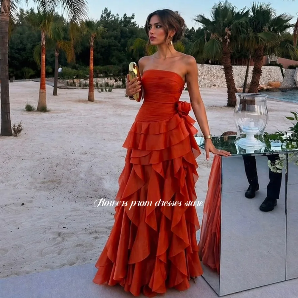 Flowers Prom A Line Party Dress with Flower Layers Evening Dresses Strapless Formal Occasion Dress Robe De Soirée Customized
Flowers Prom A Line Party Dress with Flower Layers Evening Dresses Strapless Formal Occasion Dress Robe De Soirée Customized