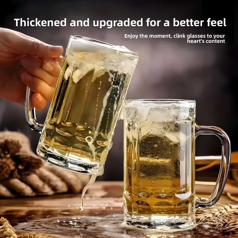 Thickened Large Capacity Glass Cup with Handle Beer Mugs, Iced Tea & Water Glasses for Home, Restaurant & Bar
Thickened Large Capacity Glass Cup with Handle Beer Mugs, Iced Tea & Water Glasses for Home, Restaurant & Bar