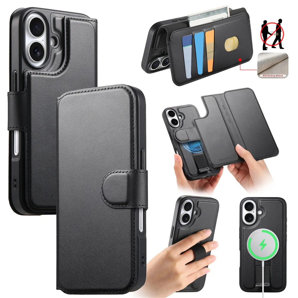 2 in 1 Detachable Wrist Strap Magnetic Wallet with Card Holder for IPhone 16 15 14 Plus 13 12 Pro Max Leather Protective Cover
2 in 1 Detachable Wrist Strap Magnetic Wallet with Card Holder for IPhone 16 15 14 Plus 13 12 Pro Max Leather Protective Cover