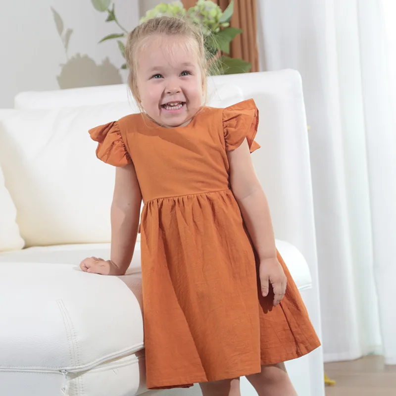 Europe and The United States New Girls Dress Baby Cotton and Linen Solid Color Bow Princess Pompadour Skirt Childrens Clothes
Europe and The United States New Girls Dress Baby Cotton and Linen Solid Color Bow Princess Pompadour Skirt Childrens Clothes