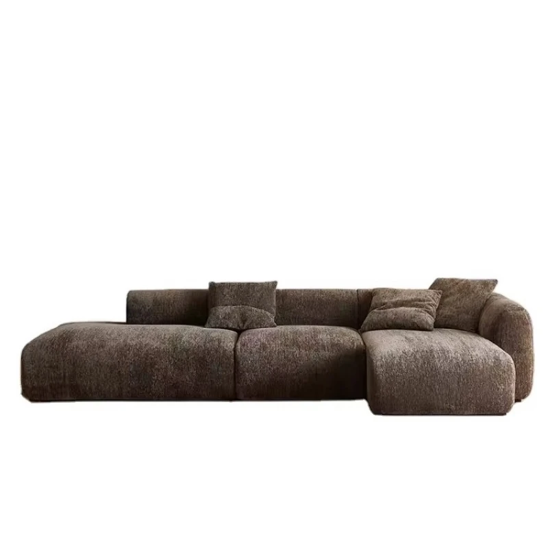 Modern luxury modular combination living room sofa set, made of chocolate-colored Shandong
Modern luxury modular combination living room sofa set, made of chocolate-colored Shandong