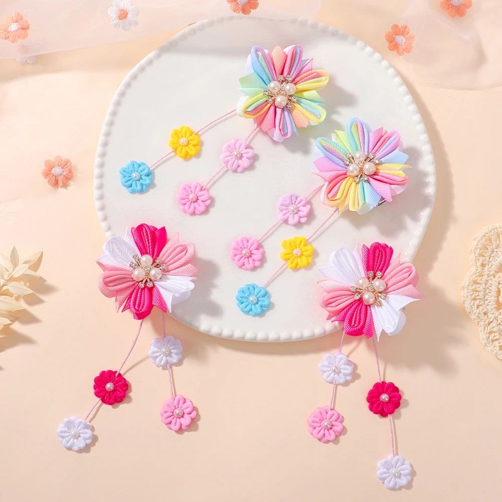 2pcs/set Flower Hair Clips with Flower Tassel Faux Pearl Hairpins Cute Barrettes Hair Accessories for Girls Headwear Hairpin
2pcs/set Flower Hair Clips with Flower Tassel Faux Pearl Hairpins Cute Barrettes Hair Accessories for Girls Headwear Hairpin