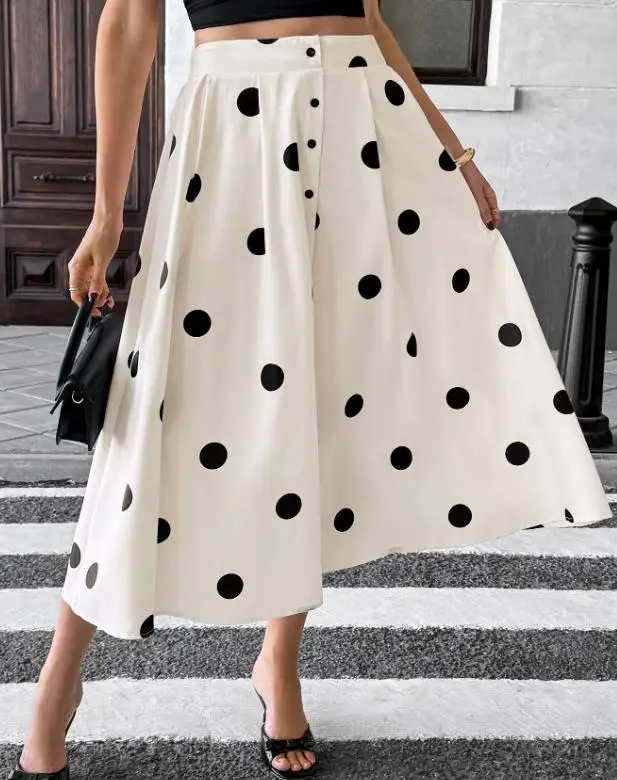 Women's Skirt 2025 Spring and Summer New Mid Length Umbrella Skirt Polka Dot Skirt Elastic Retro Elegant A-Line Skirt for Women
Women's Skirt 2025 Spring and Summer New Mid Length Umbrella Skirt Polka Dot Skirt Elastic Retro Elegant A-Line Skirt for Women