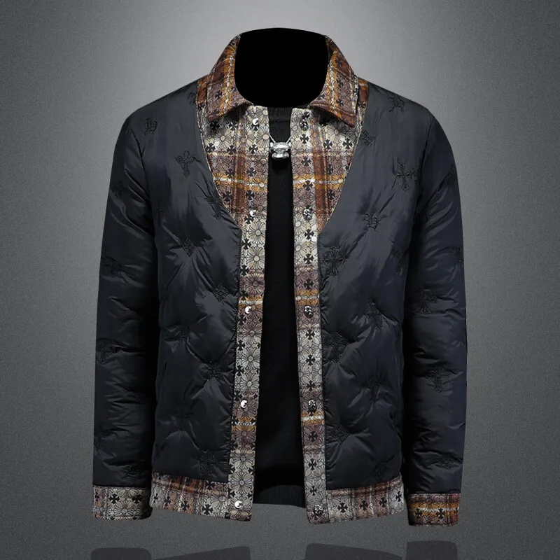 Thickened Embroidered Print Patchwork Men's down Jacket Fashion Urban Style Waterproof 3D Stereo Design White Duck Feather
Thickened Embroidered Print Patchwork Men's down Jacket Fashion Urban Style Waterproof 3D Stereo Design White Duck Feather