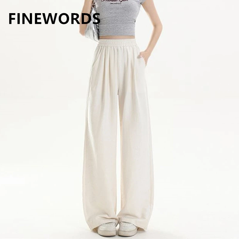 FINEWORDS Vintage Wide Leg White Pants Women Loose High Waist Pants Easymatch Streetwear Daily Basic Full Length Baggy Pants
FINEWORDS Vintage Wide Leg White Pants Women Loose High Waist Pants Easymatch Streetwear Daily Basic Full Length Baggy Pants