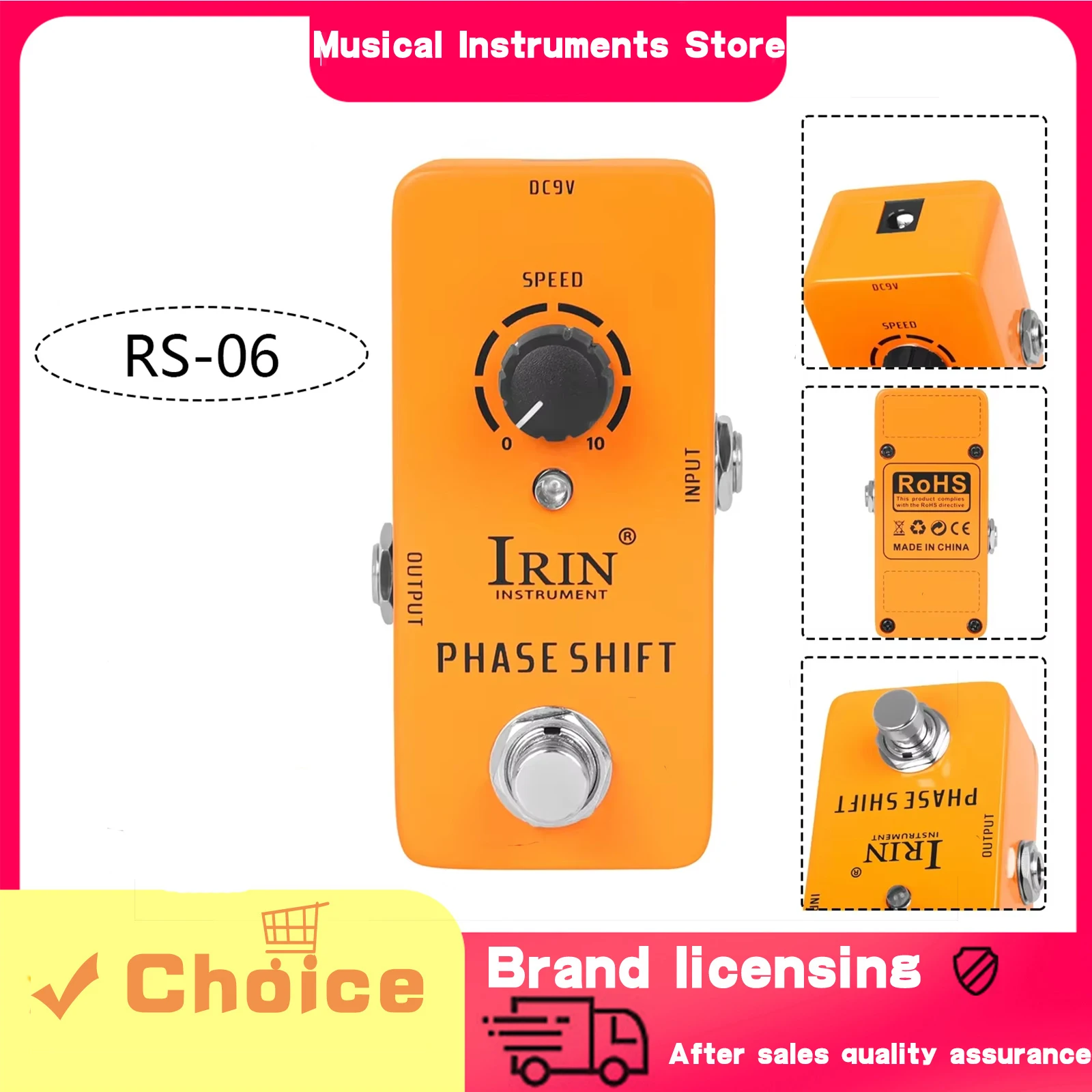 Педаль эффектов для гитары IRIN RS-06, воспроизведение ретро-фазового эффекта, педали True Bypass, аксессуары для электрогитары
Педаль эффектов для гитары IRIN RS-06, воспроизведение ретро-фазового эффекта, педали True Bypass, аксессуары для электрогитары