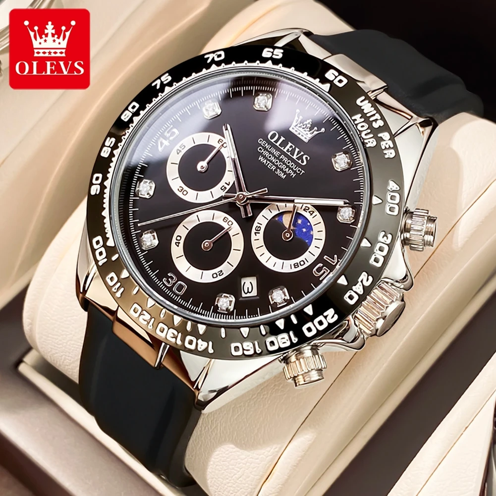 OLEVS Watch Moon Phase Quartz Watches For Men Waterproof Luminous Silicone Strap Business Male Clock Hot Selling 2875
OLEVS Watch Moon Phase Quartz Watches For Men Waterproof Luminous Silicone Strap Business Male Clock Hot Selling 2875