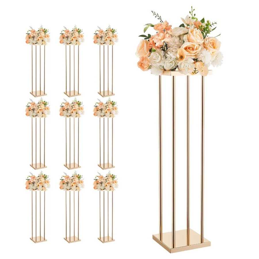 Wedding Flower Stand, 10PCS 31.5-inch Column Flower Stand, Metal Laminate, Gold, Sturdy Cylindrical Cubic Floral Display Rack f
Wedding Flower Stand, 10PCS 31.5-inch Column Flower Stand, Metal Laminate, Gold, Sturdy Cylindrical Cubic Floral Display Rack f