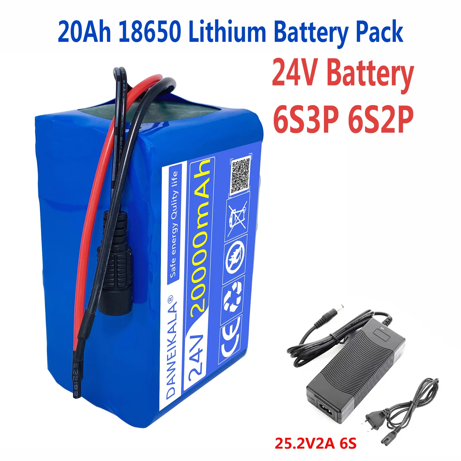 24V 20Ah 18650 lithium battery pack 6S3P/6S2P with BMS+charger for electric vehicles
24V 20Ah 18650 lithium battery pack 6S3P/6S2P with BMS+charger for electric vehicles