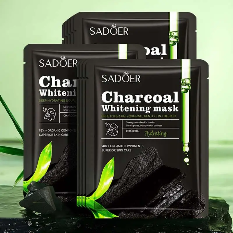 1/5/10Pcs SADOER Bamboo Charcoal Whitening Moisturizing Black Mask Deep Hydrating Mask Refreshing Brightening Face Skin Care 
1/5/10Pcs SADOER Bamboo Charcoal Whitening Moisturizing Black Mask Deep Hydrating Mask Refreshing Brightening Face Skin Care