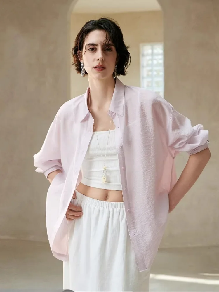 Tencel acetate thin long-sleeved shirt with women's pleated texture Summer 2025 Loose sun-protective cardigan Shirt
Tencel acetate thin long-sleeved shirt with women's pleated texture Summer 2025 Loose sun-protective cardigan Shirt