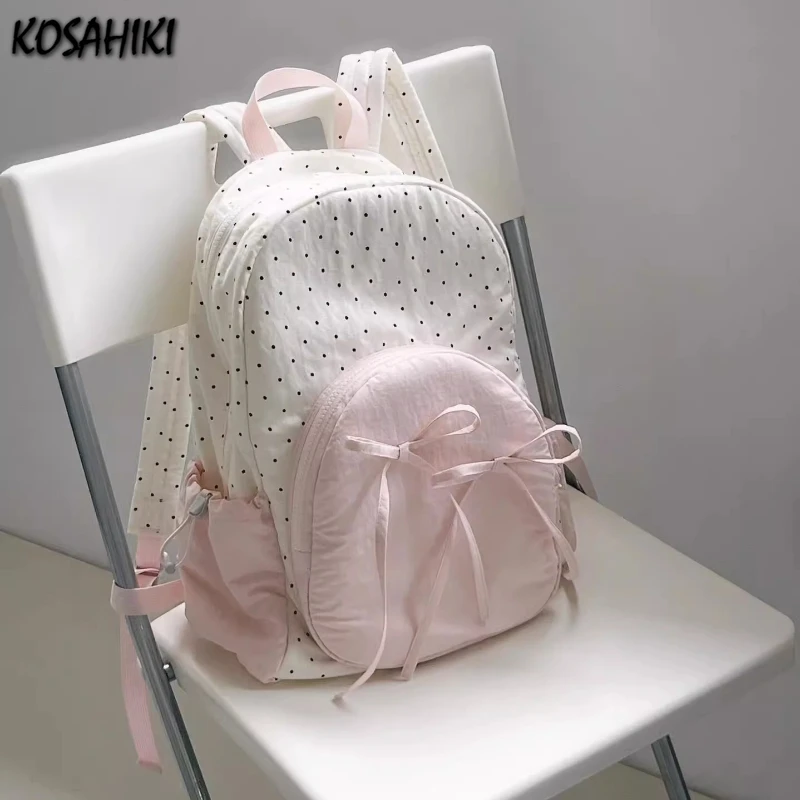 Лоскутный рюкзак контрастного цвета с бантом в горошек Kawaii милые эстетические милые школьные ранцы Y2k для женщин и студентов шикарные рюкзаки большой вместимости
Лоскутный рюкзак контрастного цвета с бантом в горошек Kawaii милые эстетические милые школьные ранцы Y2k для женщин и студентов шикарные рюкзаки большой вместимости