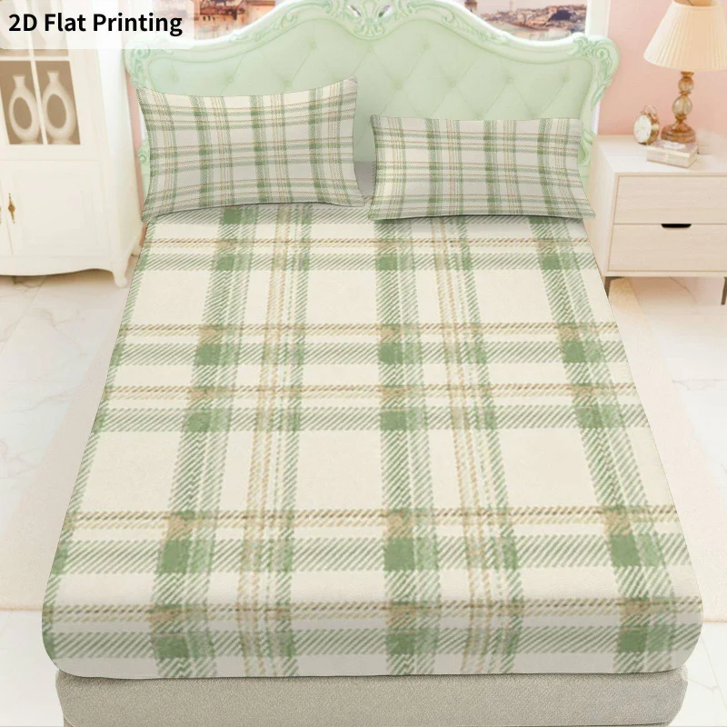 3Pcs Greenplaidbeige Fitted Sheet Three Piece Set (1*Fitted Sheet + 2*Pillowcases, Coreless), Bedding Set.
3Pcs Greenplaidbeige Fitted Sheet Three Piece Set (1*Fitted Sheet + 2*Pillowcases, Coreless), Bedding Set.
