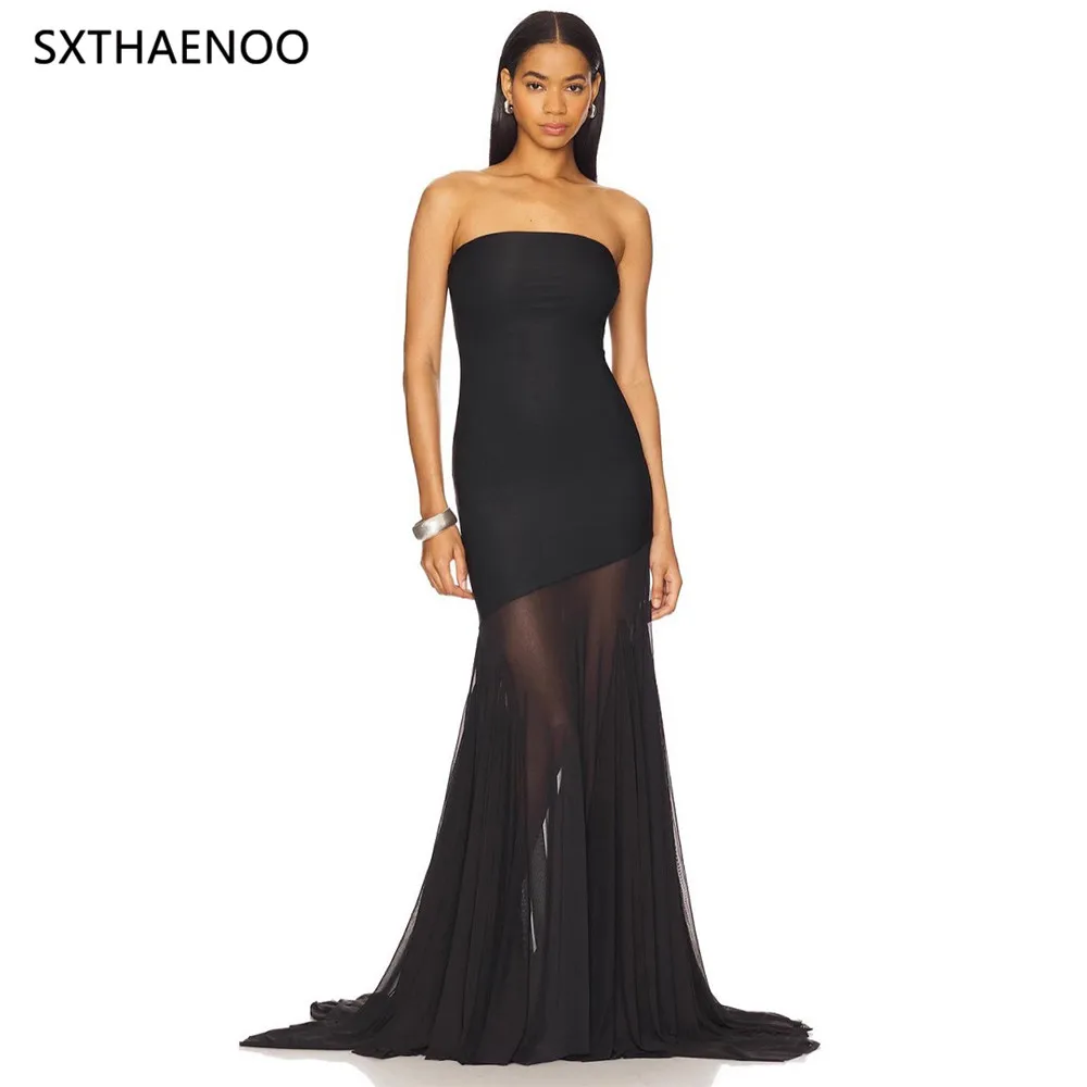 SXTHAENOO Elegant Strapless High Waist Long Dress Sexy Off Shoulder Party Dress Mesh Patchwork Slim Fit Women's Evening Dresses
SXTHAENOO Elegant Strapless High Waist Long Dress Sexy Off Shoulder Party Dress Mesh Patchwork Slim Fit Women's Evening Dresses