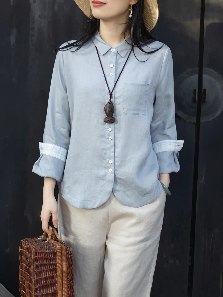 Jiangnan Sle Women's Long Sve Linen irt Collared Pure Color Versatile Casual Loose Fit Breathable Moisture ng Sun...
Jiangnan Sle Women's Long Sve Linen irt Collared Pure Color Versatile Casual Loose Fit Breathable Moisture ng Sun...