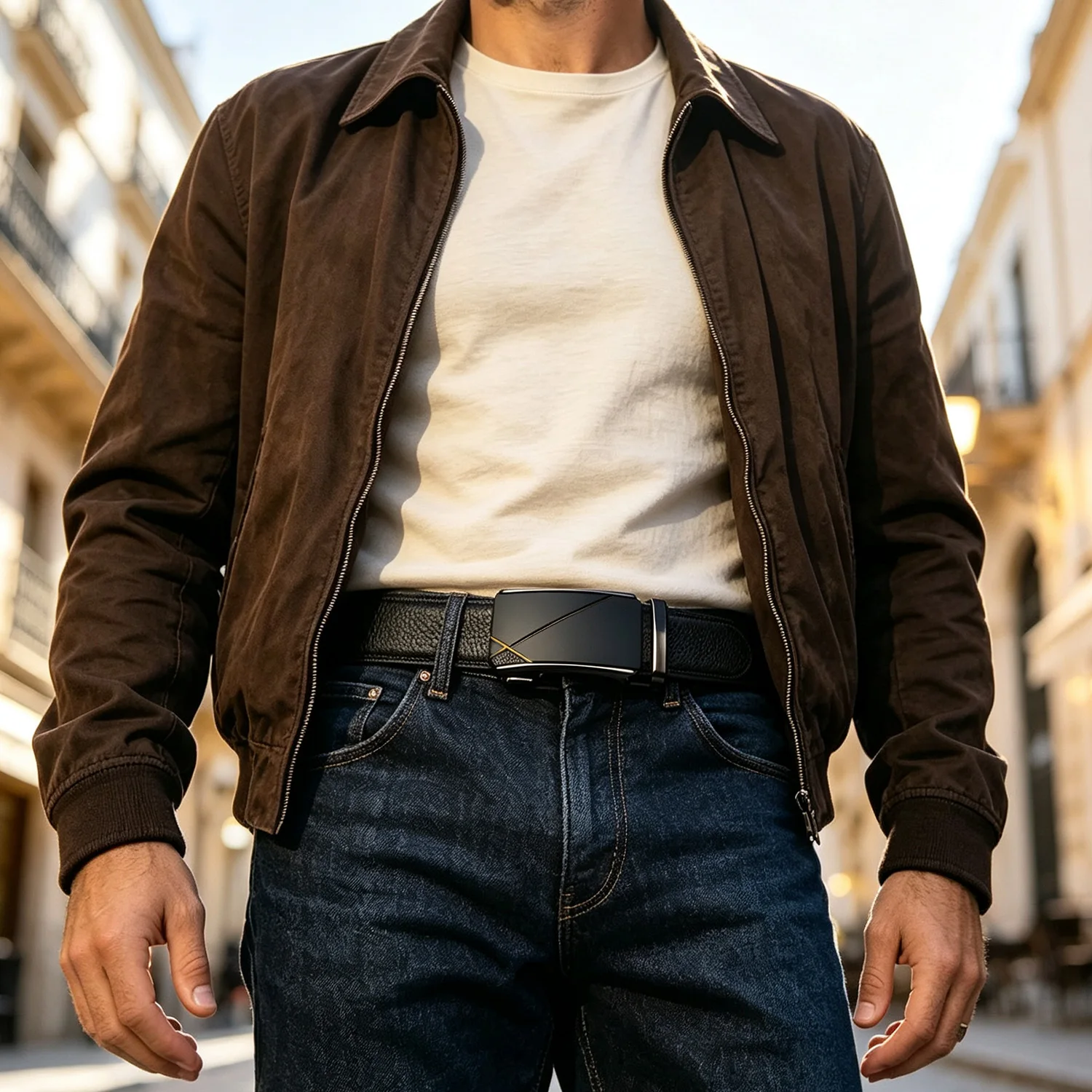Men 4.0cm Genuine Leather Auto Buckle Belt Grid Texture Suit Jeans Office Commute Dating Casual Male Waist Accessory Durable
Men 4.0cm Genuine Leather Auto Buckle Belt Grid Texture Suit Jeans Office Commute Dating Casual Male Waist Accessory Durable