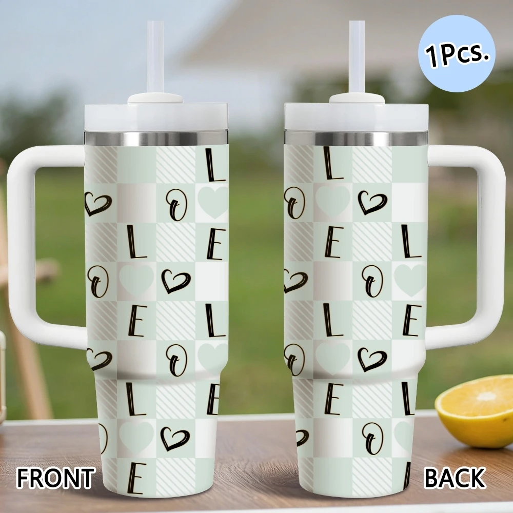 LOVE Heart Checkred Vacuum Flasks 40oz Thermal Stainless Steel Tumbler with Handle Straw Leakproof Mug
LOVE Heart Checkred Vacuum Flasks 40oz Thermal Stainless Steel Tumbler with Handle Straw Leakproof Mug