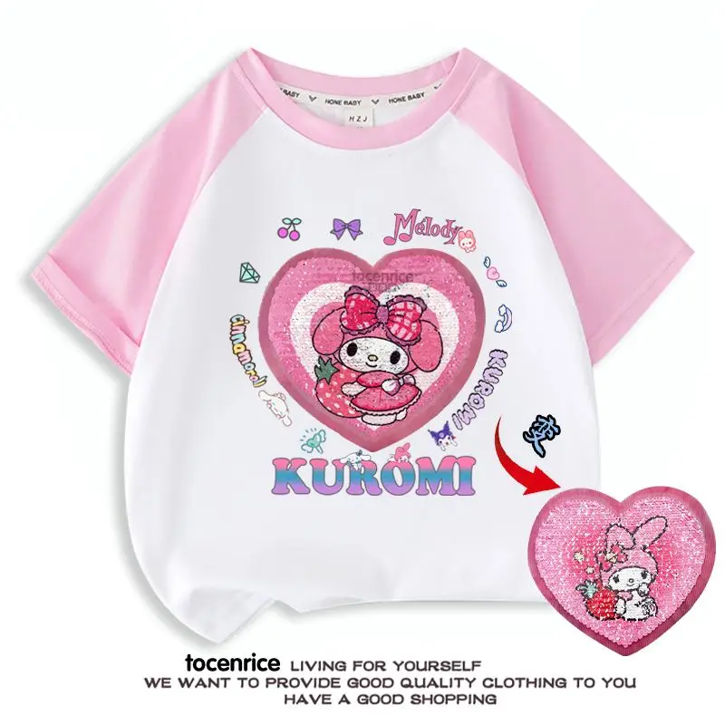 Summer Ins My Melody Anime Kawaii Sanrio Hooded Clothing Cute Cartoon Fashion T-Shirt Half Sleeve Girls Sweet Gifts for Kids
Summer Ins My Melody Anime Kawaii Sanrio Hooded Clothing Cute Cartoon Fashion T-Shirt Half Sleeve Girls Sweet Gifts for Kids