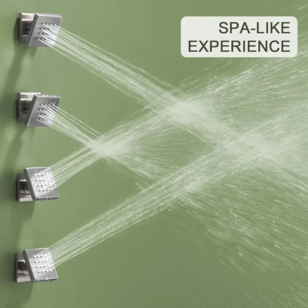 Хромированные черные латунные спреи для тела, квадратный душ, спа-массаж, форсунки для тела, золотой скрытый распылитель для душа, аксессуар для крана
Хромированные черные латунные спреи для тела, квадратный душ, спа-массаж, форсунки для тела, золотой скрытый распылитель для душа, аксессуар для крана